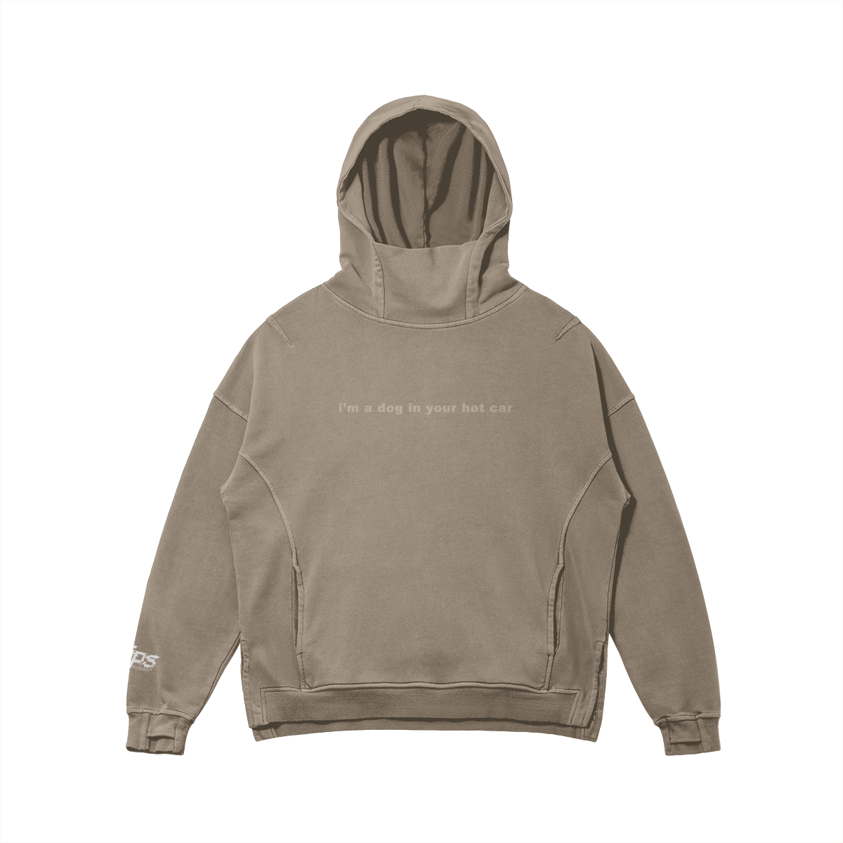 "i'm a dog in your hot car" turtleneck hoodie