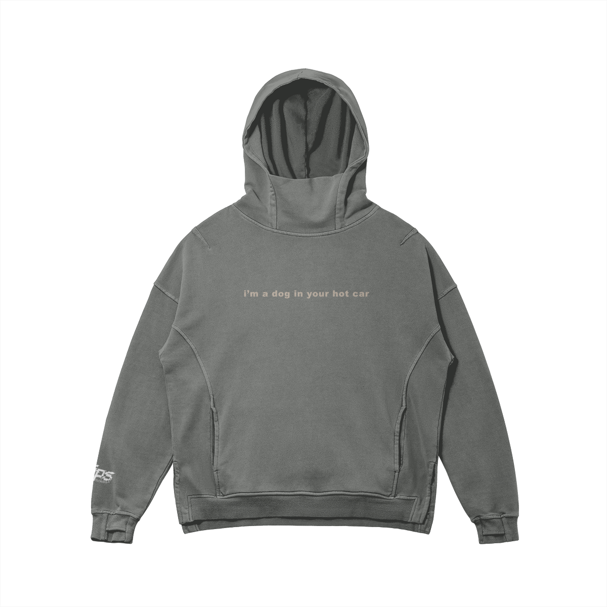 "i'm a dog in your hot car" turtleneck hoodie